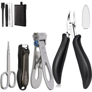 Large Nail Clipper Set (8Pcs), Toe Nail Clippers for Thick Nails for Seniors